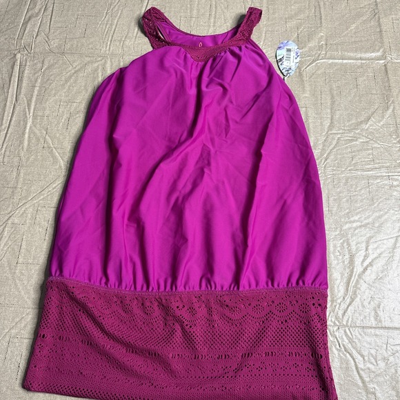 Prana Other - PRANA Ani Rich Fuchsia Pink Racerback Swim Active Tankini Top Womens Sz L